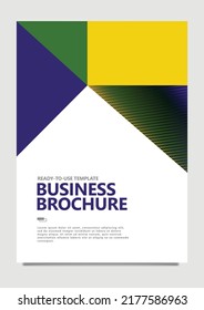 Vector cover for business document decorated by colorful geometric shapes and gradient colored stripes pattern. Cover for report, template, proposal, certificate, magazine, book, and catalog.
