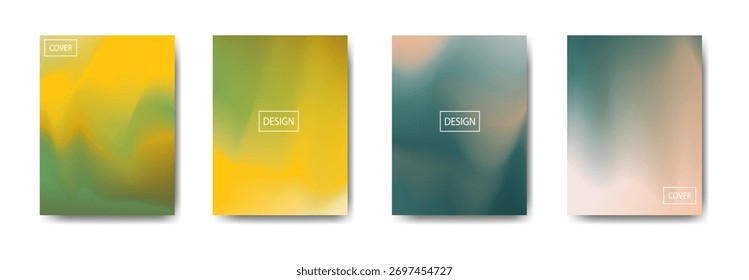 Diseño de cubierta de Vector con un fondo abstracto degradado verde, amarillo y crema. Estilo suave y moderno, adecuado para carteles, revistas, Plantillas de marca o presentación.