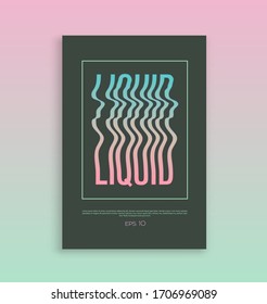 Vector cover design, hipster style. Minimalistic trendy poster with wave text. Can be used as a template, cover, brochure, flayer, poster, folder, card.