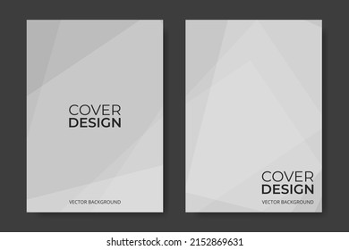 Vector cover design. Light gray business brochure in A4 size flyer design. Vertical orientation abstract modern front page of A4 format. Cover mockups design templates. Vector illustration