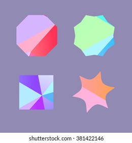 Vector cover design with polygons and colorful lowpoly elements