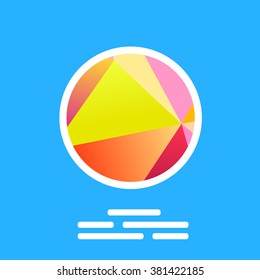 Vector cover design with polygons and colorful lowpoly elements