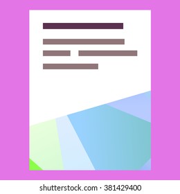 Vector cover design with polygons and colorful lowpoly elements