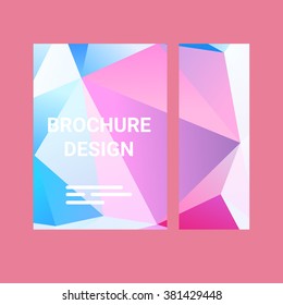 Vector cover design with polygons and colorful lowpoly elements