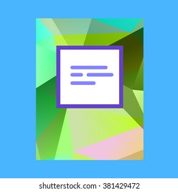 Vector cover design with polygons and colorful lowpoly elements