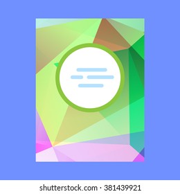 Vector cover design with polygons and colorful lowpoly elements