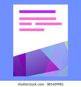 Vector cover design with polygons and colorful lowpoly elements