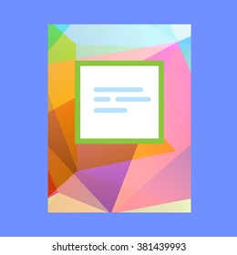 Vector cover design with polygons and colorful lowpoly elements