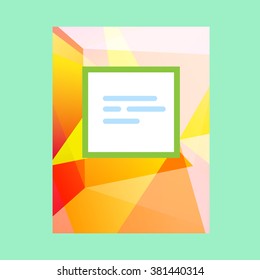 Vector cover design with polygons and colorful lowpoly elements