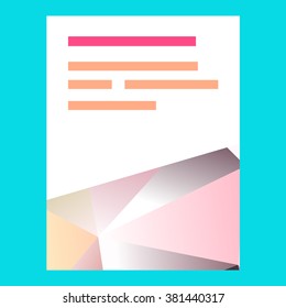 Vector cover design with polygons and colorful lowpoly elements