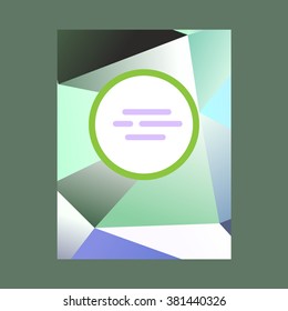 Vector cover design with polygons and colorful lowpoly elements