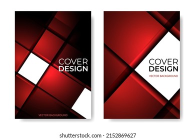 Vector cover design. Red business brochure in A4 size flyer design. Vertical orientation abstract modern front page of A4 format. Cover mockups design templates. Vector illustration