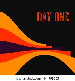 Vector Cover design. Red orange and black contrast bended lines background.