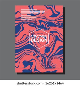 Vector cover design template with liquid pattern