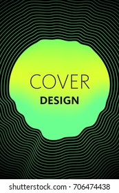 Vector cover design template in trendy bright liquid gradient colors with abstract fluid shapes, paint splashes, ink drops and copy space for text - banner, cover and background.Digital Illustration 