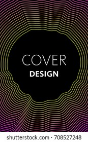 Vector cover design template in trendy bright liquid gradient colors with abstract fluid shapes, paint splashes, ink drops and copy space for text - banner, cover and background.Digital Illustration 