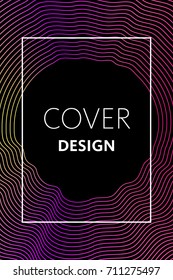 Vector cover design template in trendy bright liquid gradient colors with abstract fluid shapes, paint splashes, ink drops and copy space for text - banner, cover and background.Digital Illustration 