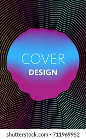Vector cover design template in trendy bright liquid gradient colors with abstract fluid shapes, paint splashes, ink drops and copy space for text - banner, cover and background.Digital Illustration 