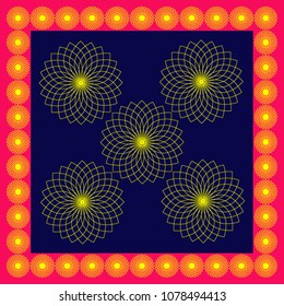 Vector cover design. Design of  tile, carpet, tablecloth fabric, cushion, pillow, bags.  All elements are located on separate layers. All items can be easily edited. 
