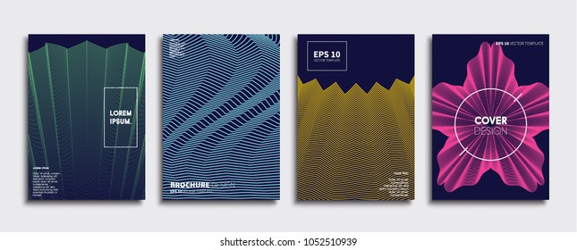 Vector cover designs. Future Poster template. Smartphone modern background set.