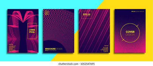 Vector cover designs. Future Poster template. Smartphone modern background set.