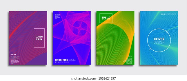 Vector cover designs. Future Poster template. Smartphone modern background set.