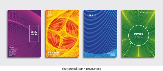 Vector cover designs. Future Poster template. Smartphone modern background set.