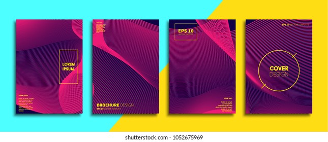 Vector cover designs. Future Poster template. Smartphone modern background set.