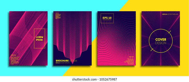 Vector cover designs. Future Poster template. Smartphone modern background set.