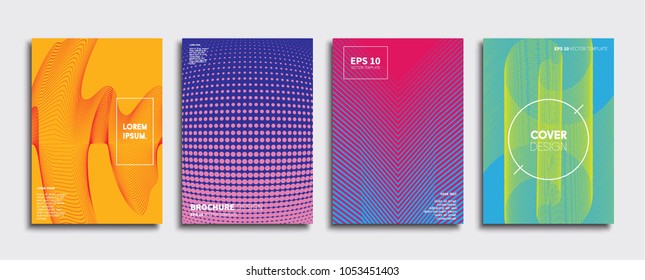 Vector cover designs. Future Poster template. Smartphone modern background set.