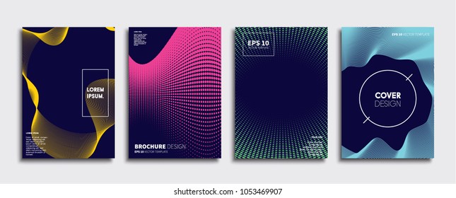 Vector cover designs. Future Poster template. Smartphone modern background set.