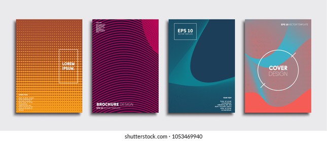 Vector cover designs. Future Poster template. Smartphone modern background set.