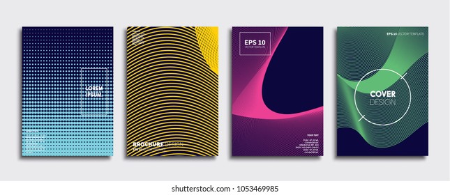 Vector cover designs. Future Poster template. Smartphone modern background set.