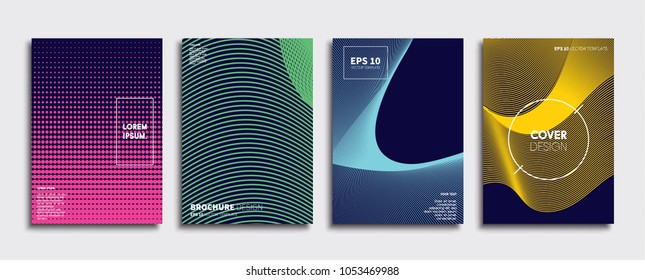 Vector cover designs. Future Poster template. Smartphone modern background set.