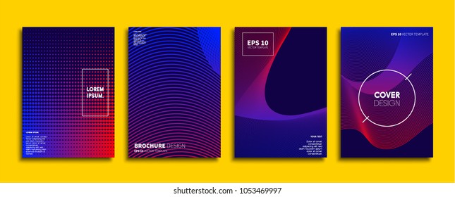 Vector cover designs. Future Poster template. Smartphone modern background set.