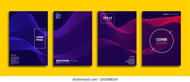 Vector cover designs. Future Poster template. Smartphone modern background set.