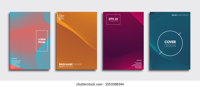 Vector cover designs. Future Poster template. Smartphone modern background set.