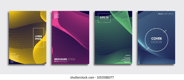Vector cover designs. Future Poster template. Smartphone modern background set.