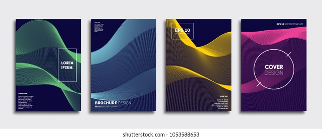 Vector cover designs. Future Poster template. Smartphone modern background set.