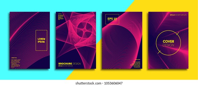 Vector cover designs. Future Poster template. Smartphone modern background set.