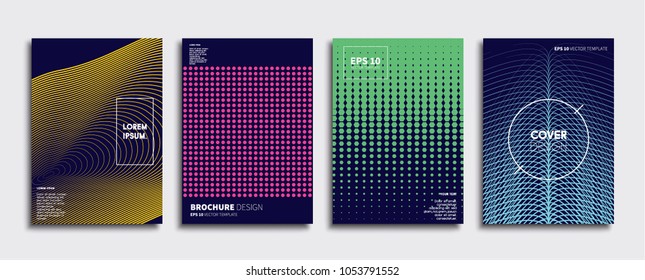 Vector cover designs. Future Poster template. Smartphone modern background set.