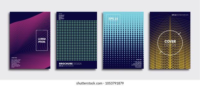 Vector cover designs. Future Poster template. Smartphone modern background set.