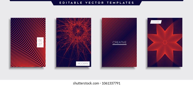 Vector cover designs. Future Poster template. Smartphone modern background set.