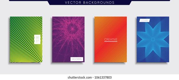 Vector cover designs. Future Poster template. Smartphone modern background set.