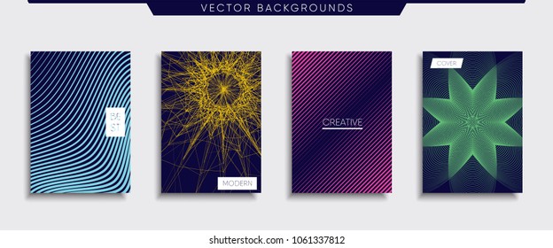Vector cover designs. Future Poster template. Smartphone modern background set.
