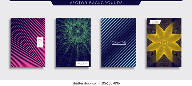 Vector cover designs. Future Poster template. Smartphone modern background set.