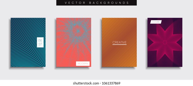 Vector cover designs. Future Poster template. Smartphone modern background set.