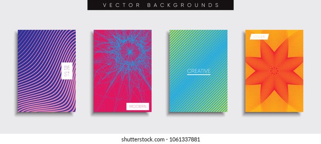 Vector cover designs. Future Poster template. Smartphone modern background set.