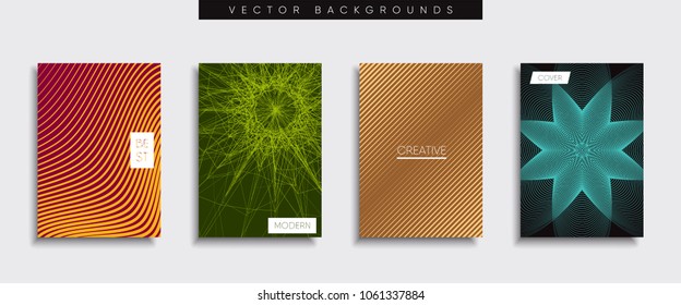 Vector cover designs. Future Poster template. Smartphone modern background set.