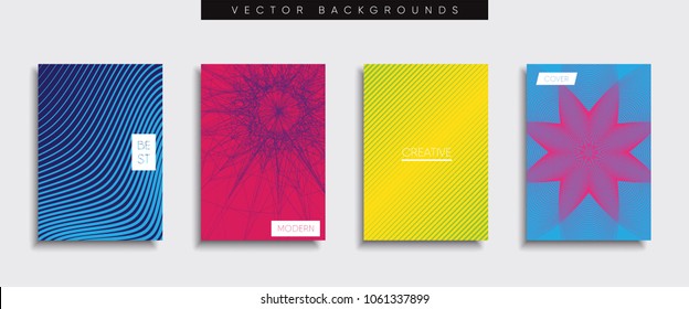 Vector cover designs. Future Poster template. Smartphone modern background set.